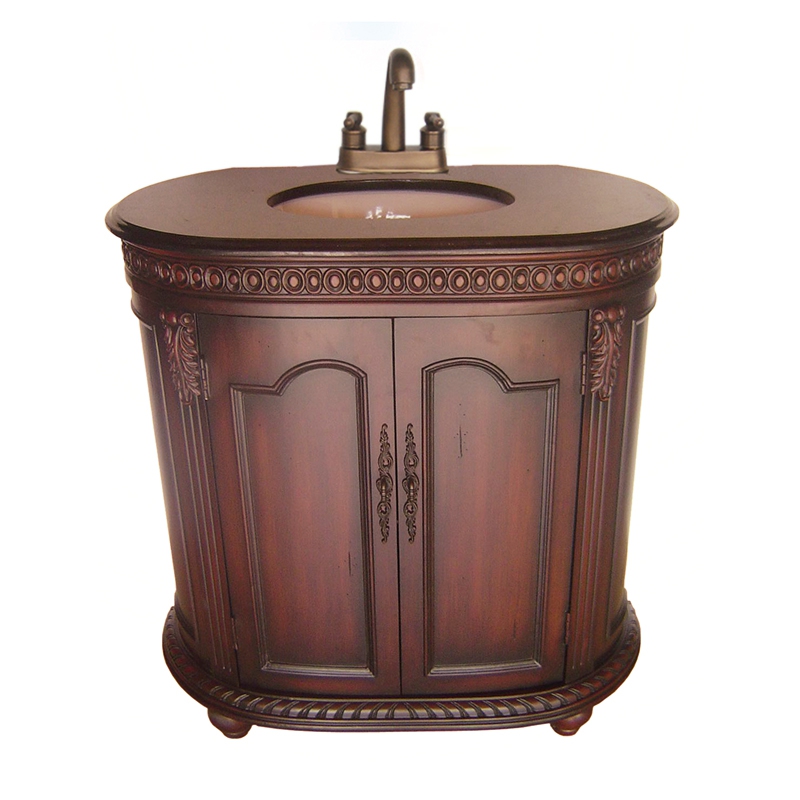 Oval Bathroom Vanity Cabinet With Sink Classical Charm And Modern Simple 32 Inch